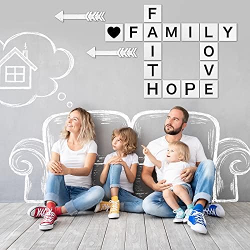 18 PCS križaljke Farmhouse dekor vjera ljubav nade Obiteljski znakovi za dekor doma Zid Rustikalno drvo Obiteljska umjetnička pisma