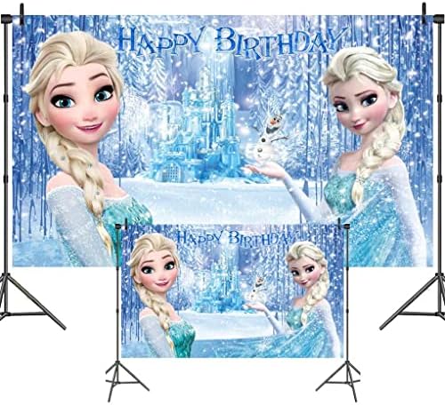 Smrznuta princeza Elsa Pozadina Sretan rođendan za djevojčice rođendanske potrepštine ukrasi zimski ledeni svijet pozadina za fotografiranje