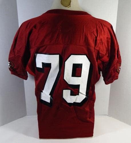 2002 San Francisco 49ers 79 Igra izdana crvena vježba Jersey 964 - Nepotpisana NFL igra korištena dresova