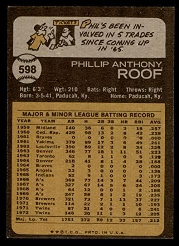 1973. Topps 598 Phil Roof Minnesota Twins VG/EX blizanci