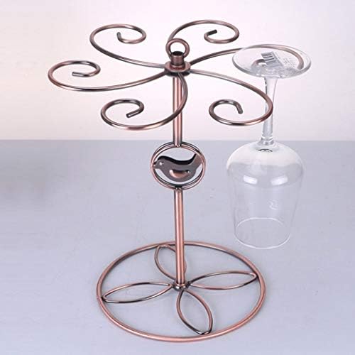 Moderna vješalica za vino za vino, viseća šalica Metal Spremnik stalak za stolni prostor za stabljike sa 6 kuka 24,5x24,5x29,5 cm,