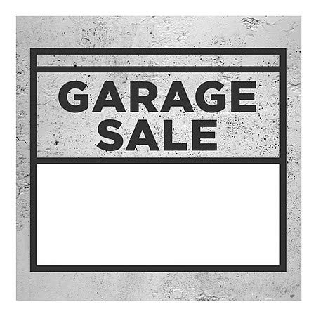 CGSIGNLAB | Garaža -prodaja -Basic Grey prilijepljenje prozora | 5 x5