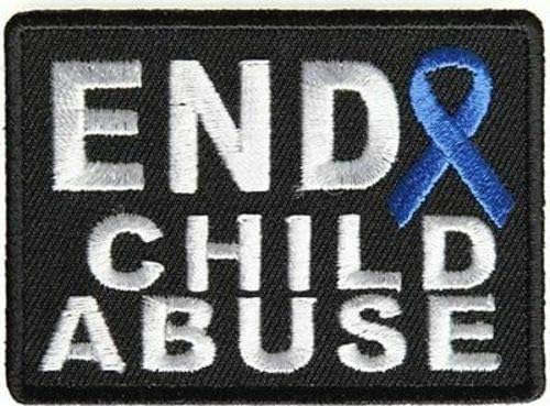 Kraj zakrpa za zlostavljanje plave vrpce za zlostavljanje djece [2,75 x 2,0 inč -in na šivanje]