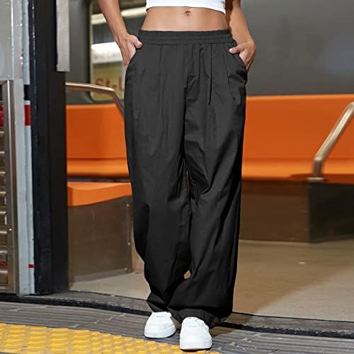 MIASHUI Ženske hlače odijeli casual 2023 teretne hlače žena opuštena fit baggy odjeća crne hlače Visoke trenirke žene