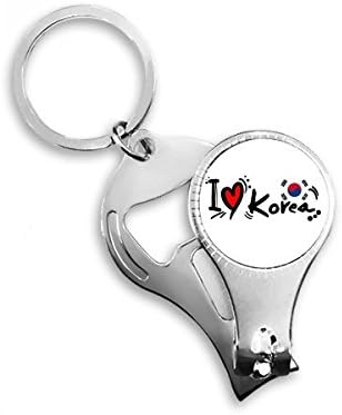 Volim Koreju Word Flag Love Heart ilustracija ilustracija noktiju za nokat, otvarač za bočicu za bočicu za bočicu