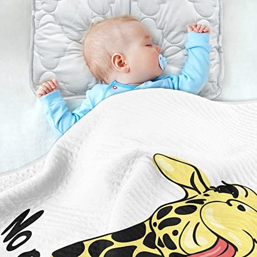SWADDLE BECKET Nema problema s žirafnom pamučnom pokrivačem za dojenčad, primanje pokrivača, lagana mekana pokrivača za krevetić, kolica,