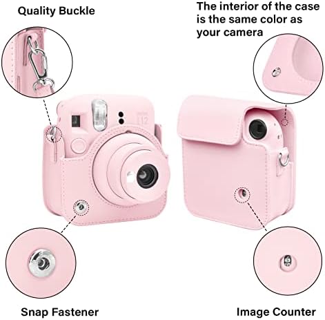 Slučaj Rieibi za Fuji Instax Mini 12/Polaroid Mini 12, PU kožna zaštitna futrola za Fujifilm Instax Mini 12 Instant Camera, uklonjivi