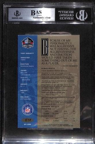 24 Tony Dorsett - 1998. Ron Mix Hof Platinum Autos Football Cards Ocjenjivao BGS Auto - Autografirani nogomet