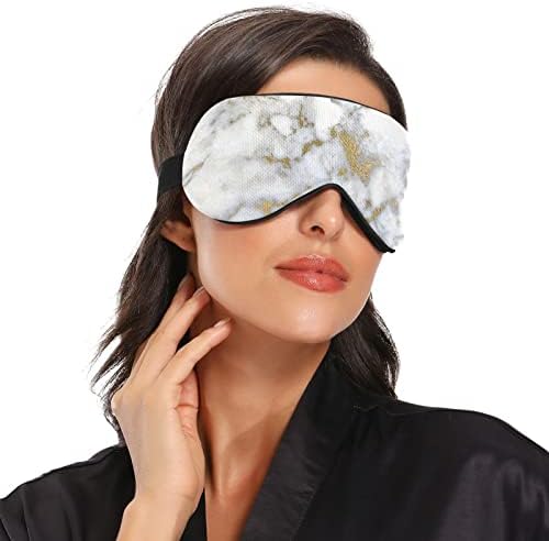 Unisex Sleep Eye Mask Hipster-White-Gold-Marble Night Night Mask Mask Udobno pokrivač nijansi za spavanje očiju