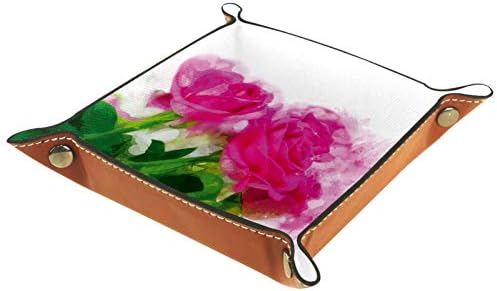 Lyetny akvarel ruže cvjetni svijetlo ružičasti cvjetovi Organizator Organizator kutija za skladištenje kadijskog ladice za radne površine
