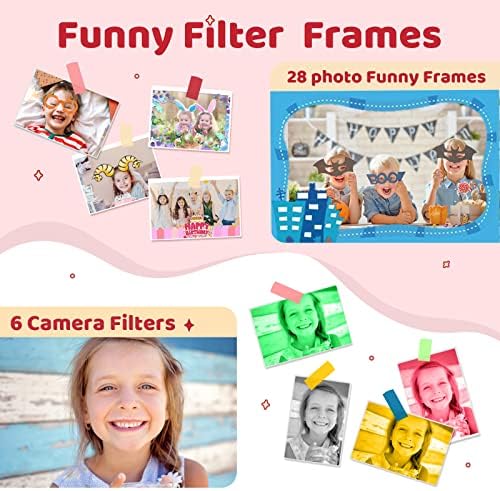 Dječja Selfie kamera, dječja kamera za djevojčice 3-9 godina, dječje digitalne prijenosne igračke s dvostrukom kamerom za djevojčice