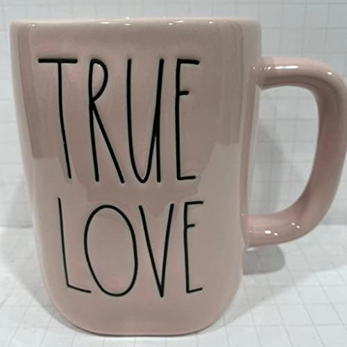Rae Dunn True Love šalica - ružičasta - keramika - Valentinovo - perilica posuđa i mikrovalna pećnica - 16 oz
