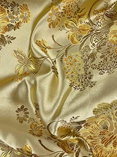 Nove tkanine dnevno; $ 10220 Zlatni brokatni Kineski saten za cheongsam / tsipao, odjeću, kostime, presvlake, torbe, obrt-10220, uzorak