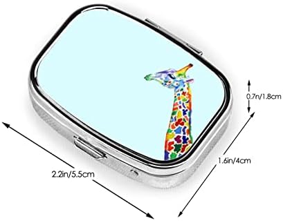 Rainbow Giraffe Square Mini Plup kutija Medicina Metal Organizator Prijateljska prijenosna tableta futrola
