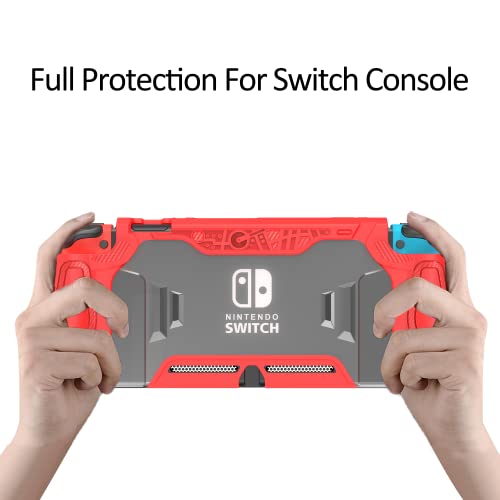 Leyusmart Zaštitnik za Nintendo Switch, Slučaj zaštitnog prianjanja s futrolom za igru ​​i visoko bistro kalje od staklenog zaslona