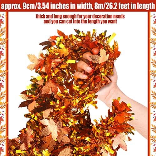 Dingion 26,2 stopa Dana zahvalnosti jeseni vijenac od jeseni jesenski list listova dekoracije javorovog lista metalni vrtlog vijenca