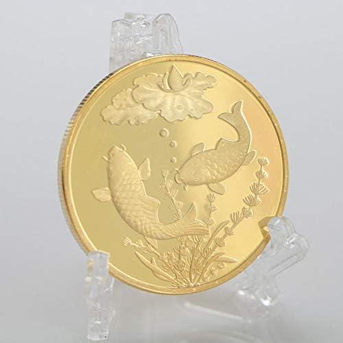 Kina Koi Fish Memorial Coin Collection Feng Shui Coin Lucky Lucky Gold Animal Love Novogodišnja kolekcija Coincoin Komemorativna kovanica