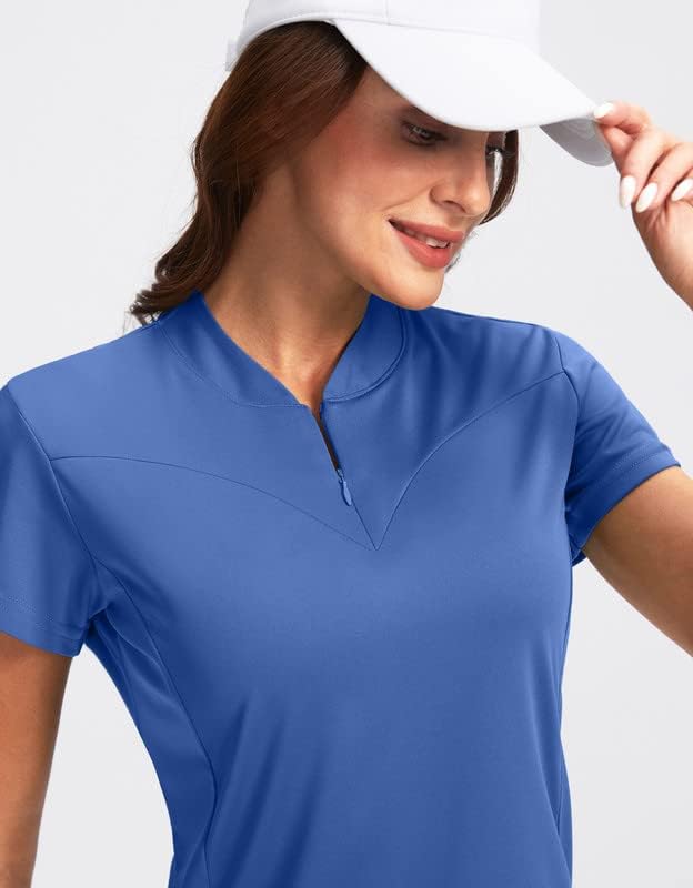 Santiny ženska golf košulja zip up dri-fit polo majice s kratkim rukavima upf50+ teniski golf vrhovi za žene casual work