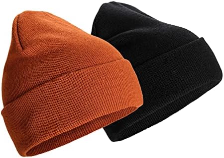 Saferin 1 i 2 pakiranja unisex pleteni beanie šešir od manšeta za muškarce i žene topli zimski šešir kapica
