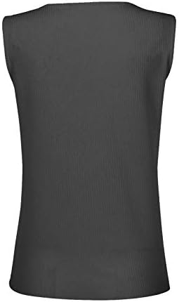 V vrhovi spremnika za žene za žene ugrađeni Henley košulje bez rukava rebrasta tipka za pleteni ležerni prsluk bluza vitka fit cami