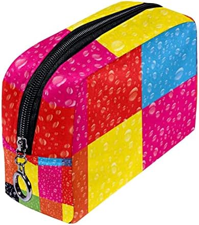 Kozmetičke torbe za žene, torbice torbice šminke organizator za skladištenje torbe za šminku djevojke, patchwork u boji pravokutničke
