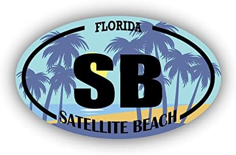 SB Satelit Beach Florida | Naljepnice za ometanje plaže | Ocean, more, jezero, pijesak, surfanje, veslanje | Savršeno za automobile,