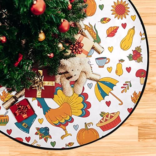 Jesen Turska božićna Xmas Mat Skirt vodootporna, šarena tema za Dan zahvalnosti stablo stablo za sve prigode Nova godina isporučuje