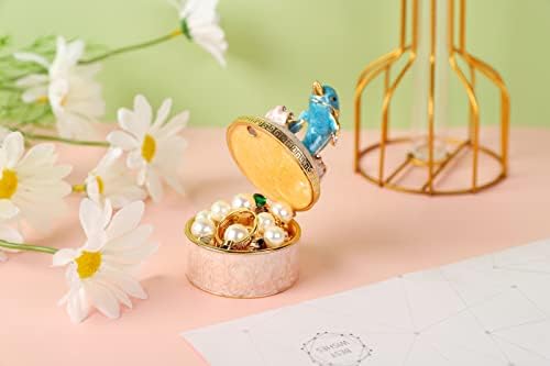 Fasslino Slatka kutija za nakit dupina s zglobnim ručno oslikanim ukrasima za životinje Jedinstveni poklon za dekor doma