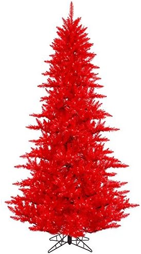 Vickerman 6.5 'Crvena jelka umjetno božićno drvce, crvena svjetla u obliku dura, sezonski unutarnji dekor doma