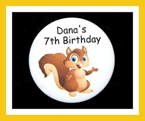 Personalizirana gumba vjeverica PIN PIN rođendanska zabava favorizira gumb/pin - 2,25 - Set od 10