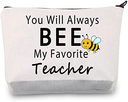 Levlo učitelj uvažavanje poklon pčele učitelje šminke, uvijek ćete pčeli moje omiljene torbe za šminku od pamuka