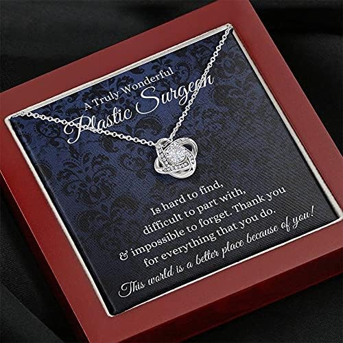 Kartica s porukama, ručno izrađena ogrlica- Personalizirani poklon love čvor, plastični kirurg poklon za žene, ostavljajući poklon