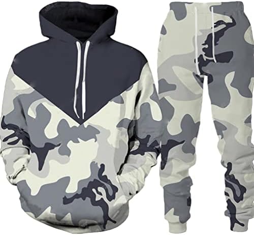 Muški kampiranje ribolovni kamuflažni hoodie hlače odijela ulice ulice sportske odjeće Twitpants casual labave set trenerke