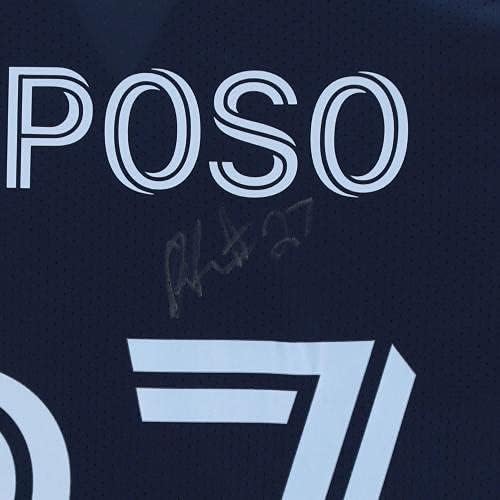 Ryan Raposo Vancouver Whitecaps FC Autografirani meč koji se koristi 27 mornarički dres iz sezone 2020 MLS - Autografirani nogometni