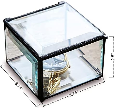Retro prozirna staklena kutija za pohranu kutije za nakit Kućni dekor vitrina od kosog stakla, 3.75 93.75 93 inča