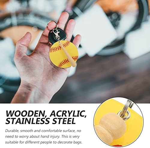 12 kompleta drvene palice s bejzbolskim privjeskom za ključeve softball privjesak za ključeve Mini Baseball privjesak za ključeve sportski
