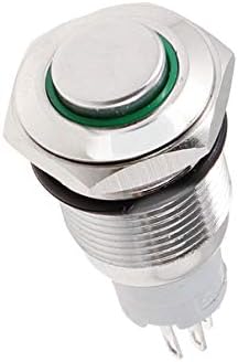 Aexit srebrni ton prelazi metal ac 250v 3a spst zasun tipa pritiskanje gumb pushbutton prekidač isključivanje