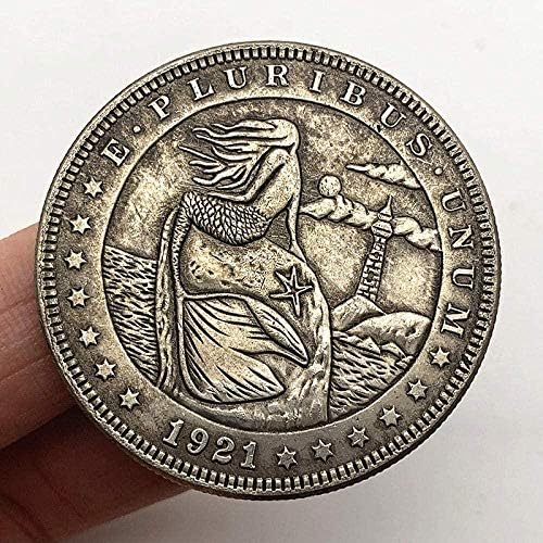 1921. Wandering Coin Mermaid Ljubav Antički bakar i srebrni komemorativni kopriva KopplactCollection Pokloni
