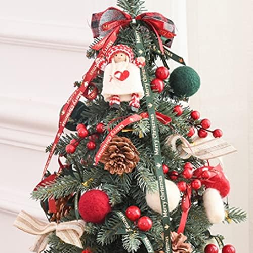 Indyah božićno mini božićno drvce, umjetničko drvce umjetne radne površine, radna površina malo božićno drvce, s božićnim kuglicama,