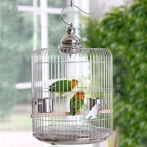 Kavez za ptice kavez kavez papagaj, poklon za ljubitelje ptica ptičje kaveze metalni okrugli kavez od nehrđajućeg čelika