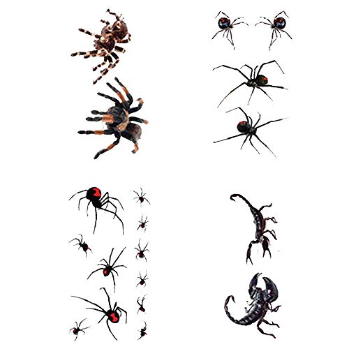 Halloween tetovaže 3D realistične naljepnice za tetovažu Spider Scorpion za muškarce Women Halloween maskarada i zalihe zabave