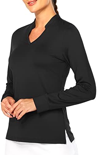 Iseegz ženska golf košulja s dugim rukavima polo majice lagana brza vježba vježbanja dnevno radne košulje za žene