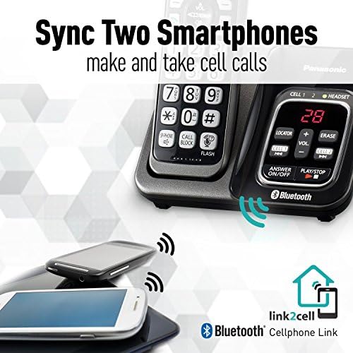Panasonic KX -TGD563M Link2Cell Bluetooth bežični telefon s glasovnim asistencijama i odgovornicom - 3 slušalice