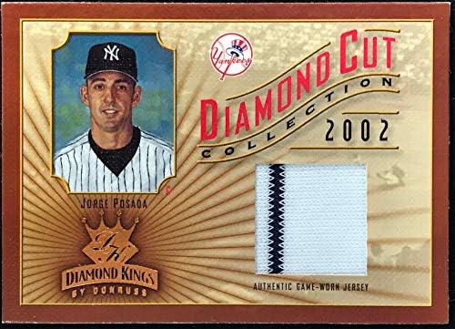 Jorge Posada nepotpisana 2002 Donruss Diamond Kings Game Igra nošena Jersey Card - MLB igra korištena dresova