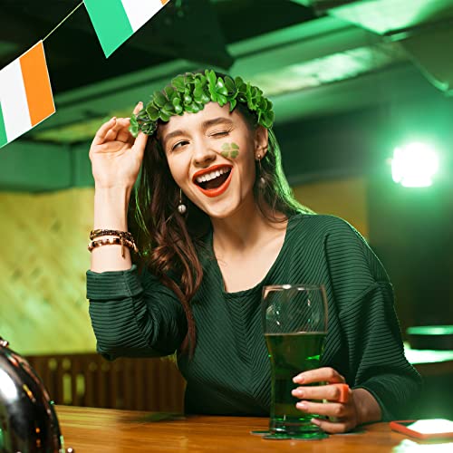 2 komada Irske djeteline trake za glavu za Dan svetog Patrika Cvjetna kruna Clover headband pribor za Dan svetog Patrika zeleni vijenac