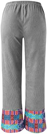 Meymia Žene modno povremeni labavi tisak elastični struk nepravilne hlače s širokim nogama