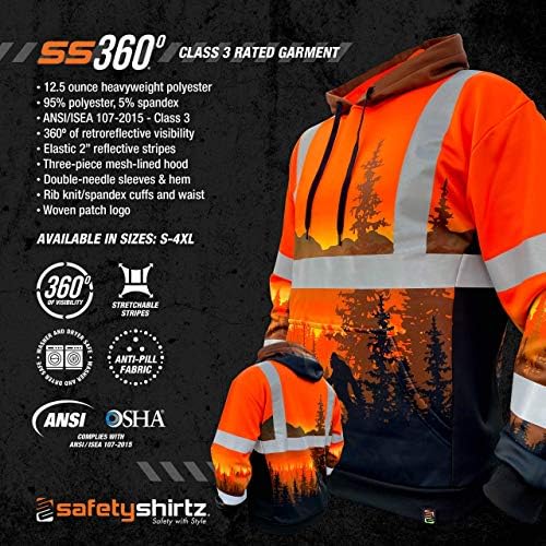 SafetyShirtz SS360 Wildland Hoodie - Naranča - ANSI klasa 3 - PNW Sasquatch