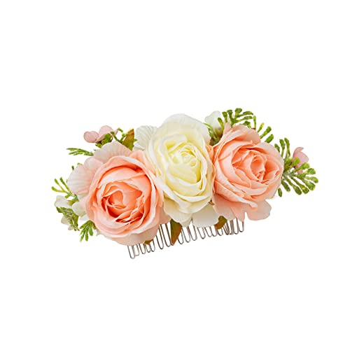 Vjenčane ukosnice za mladence ukosnica za kosu 1 pakiranje metalni bočni češljevi za kosu s umjetnim cvijetom ruže cvjetne ukosnice
