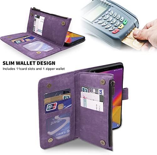 Kompatibilan s torbicom-novčanikom LG Stylo 5/5 + / 5V / 5X / Stylo5 Plus i vintage kožnim držačem-nositelj kreditne kartice premium