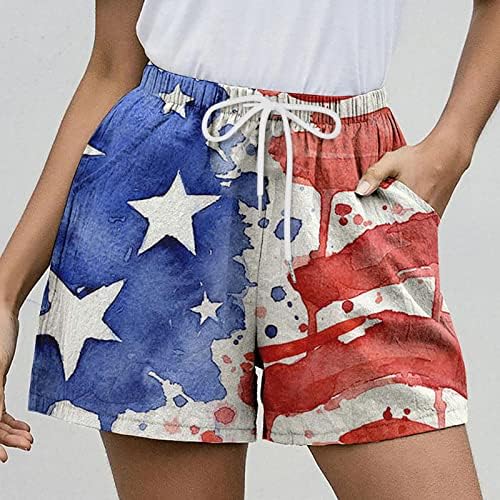4. srpnja kratke hlače za žene Summer Casual USA zastave biciklistice kratke hlače labave fit Udostavnog salona visoko